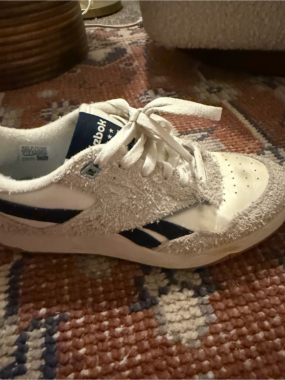Reebok x Set Active White Leather & Navy Accent Low-Top Sneaker - Picture 3 of 5